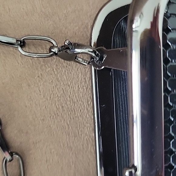 BCBG MaxAzria Small Black Metallic Mesh Bag - Picture 3 of 4